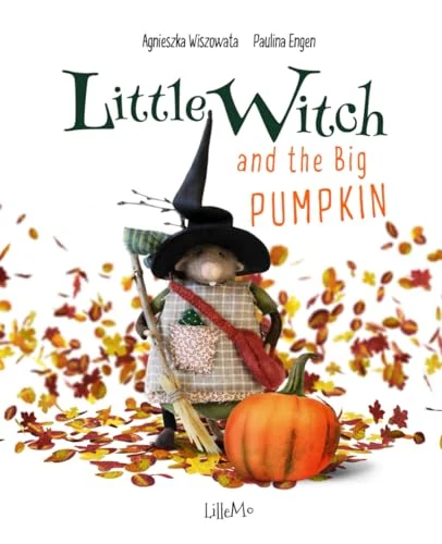 Okładka angielskiego wydania Little Witch and the Big Pumpkin autorstwa Agnieszki Wiszowatej