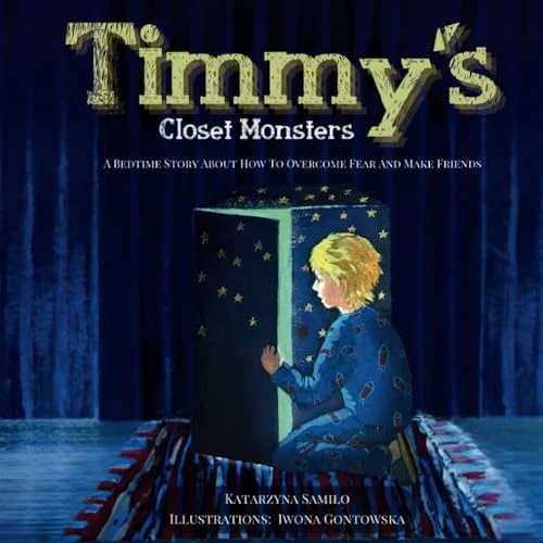 Okładka angielskiego wydania Timmy’s Closet Monsters autorstwa Katarzyny Samiło